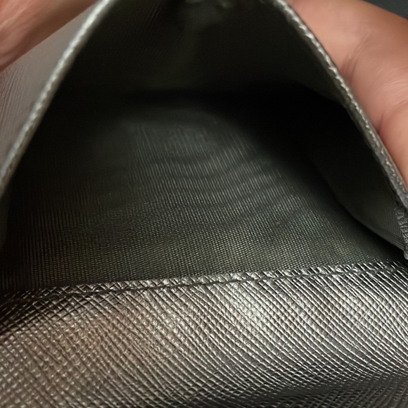 Soldā„ļøPRADA Small Leather Wallet in Metallic Silverš - Picture 7 of 14